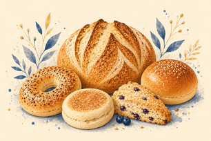 Assorted Maui Wild Crust breads and pastries