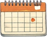 Calendar for regular feeding routine