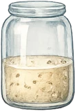 Bubbly sourdough starter in a jar