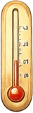 Thermometer showing warm temperature