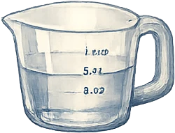 Warm water in a measuring cup