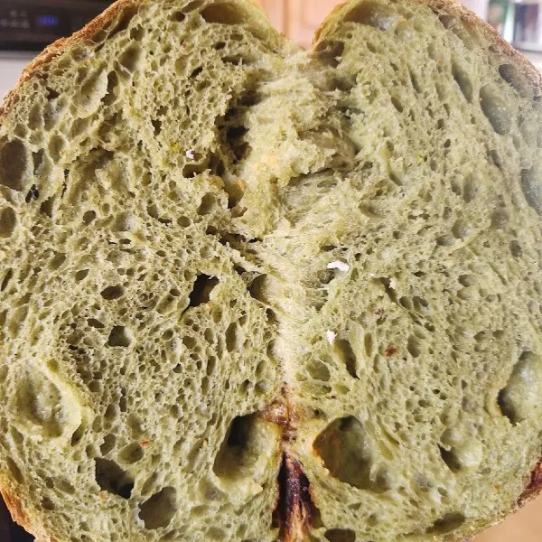 White Chocolate Matcha Sourdough Bread thumbnail 2